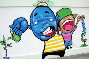 Grafite no muro Emef Arthur da Costa e Silva