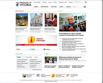 Imagem da página inicial do Portal da Prefeitura de Vitória