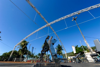 Estrutura para cobertura da academia popular de São Pedro