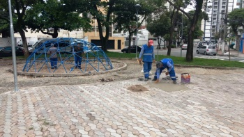 Praça do Cauê ações de manutenções ainda continuam