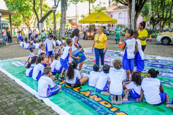 Ação Maio Amarelo no Parque Moscoso com alunos da Rede Municipal de Vitória