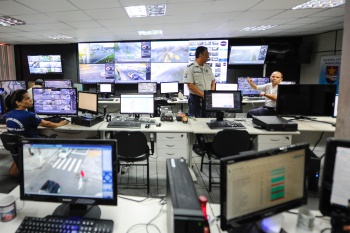 Sala de Videomonitoramento da Guarda Civil Municipal