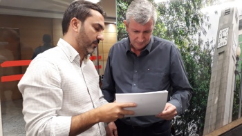 Tyago Hoffman e o novo secretário da Setran, Luiz Paulo