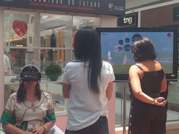 Estande de realidade virtual do Procon