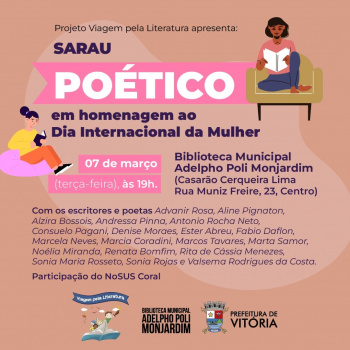 Dia da Mulher: Biblioteca Municipal vai realizar Sarau Poético