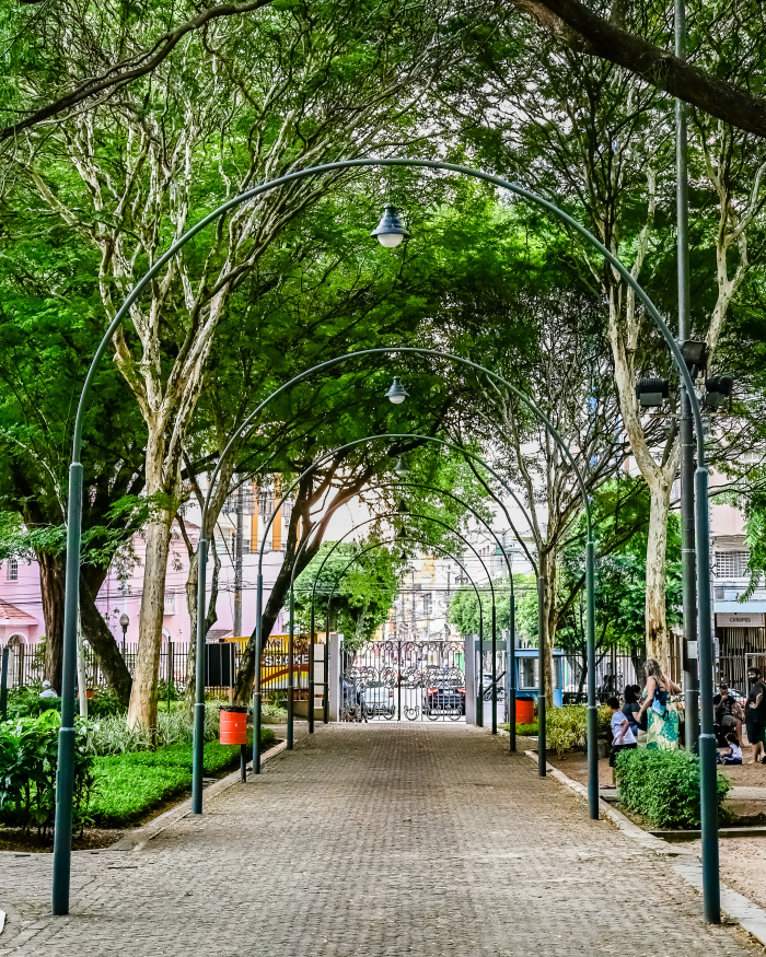 Arcos Reformados no Parque Moscoso - Detalhe das Luminárias