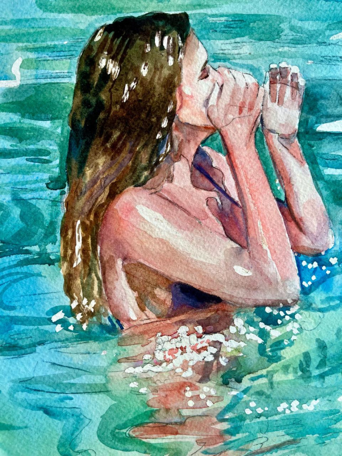 Aquarelas transformarão fluidez da água em linguagem poética.