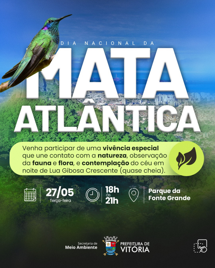 Vitória terá caminhada noturna no Parque da Fonte Grande no Dia da Mata Atlântica