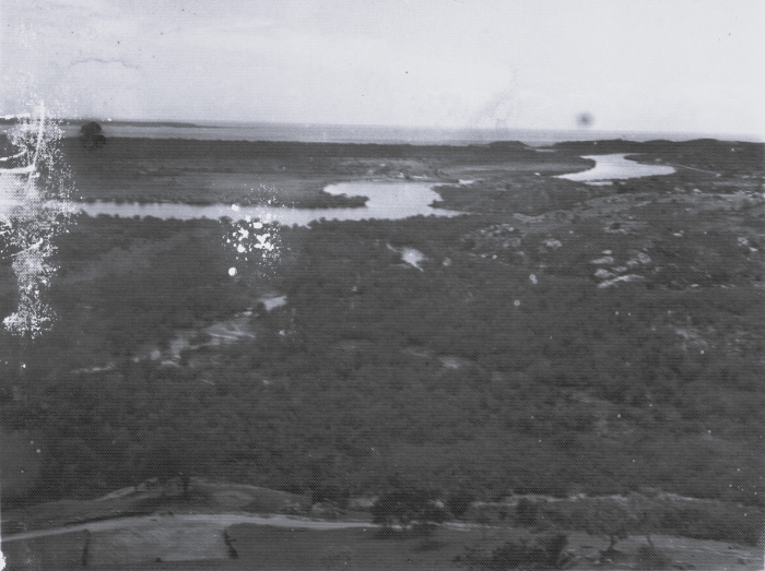 Canal da Passagem, manguezais e Camburi ao fundo. 1940