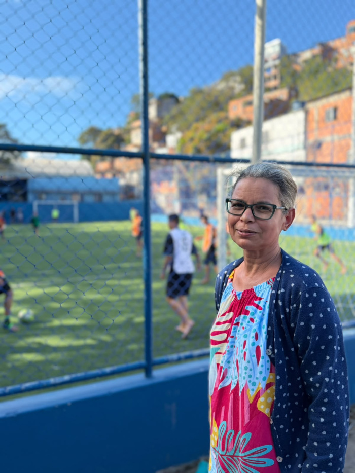 Elaine Souza Caetano, mãe de Kaio, de 14 anos, no Festival da Convicência do CC Nova Palestina