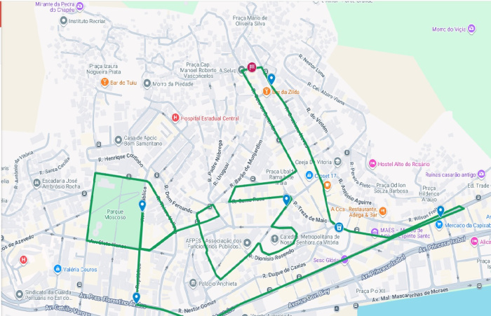 mapa corrida nossa vitória nossa história