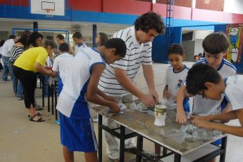 Alunos Educação Tempo Integral, oficina de máscaras