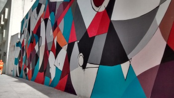 Arte é Nossa na parede da Faculdade de Música