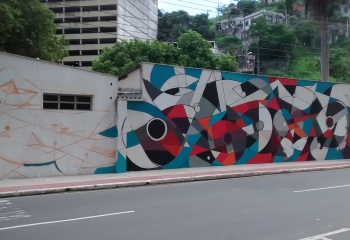 Arte é Nossa na parede da Faculdade de Música