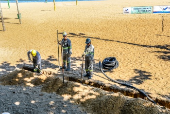 Obras da Nova Iluminação da Praia de Camburi