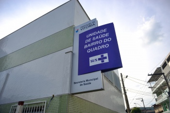 Fachada da nova Unidade de Saúde do Bairro do Quadro