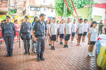 Formatura Patrulha Mirim no CAJUN Nova Palestina
