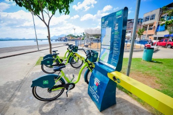 Bike Vitória - Estação 27 São Pedro e Ilha das Caieiras localizada na Praça Dom João Batista