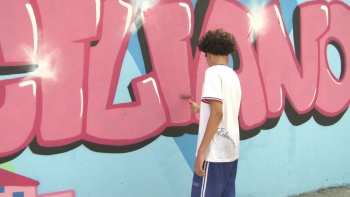 Arte no muro da Emef Ceciliano Abel de Almeida