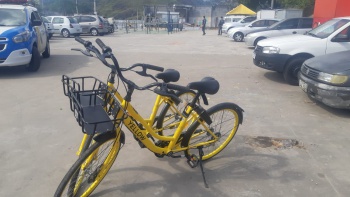 Bicicletas de aplicativo Yellow apreendidas pela Guarda em Jesus de Nazareth