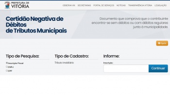 Certidão negativa de débitos