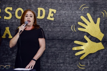 Veruska Monteiro na Formatura do curso de libras no CRPD