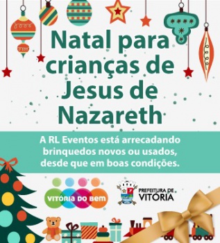Cartaz da campanha de arrecadação de brinquedos para crianças de Jesus de Nazareth