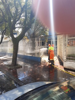 Lavagem calçada posto saúde Bairro Barro Vermelho , Bairro Jardim da Penha