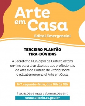 Este é o terceiro plantão tira-dúvidas do edital emergencial Arte em Casa