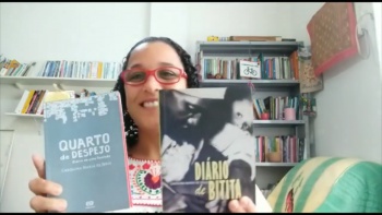 Andreia Teixeira Ramos fala sobre "Escritoras Negras Brasileiras" na abertura da programação de aniversário da Biblioteca Municipal Adelpho Poli Monjardim