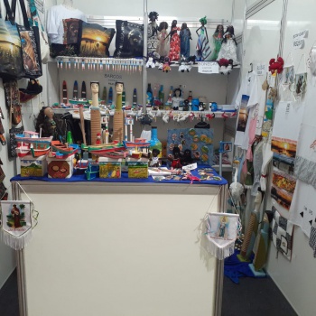 Estande do Ícones da Cultura Capixaba na feira ArteSanto
