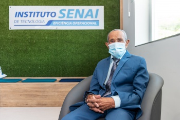 Visita do Sr Pedro, Aluno da EJA, ao Senai