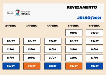 Revezamento dos estudantes