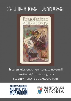 Cartaz de divulgação do evento "Clube da Leitura"