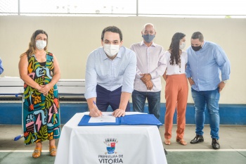 Assinatura da Ordem de Serviço da Reforma Elétrica da EMEF Elzira Vivacqua