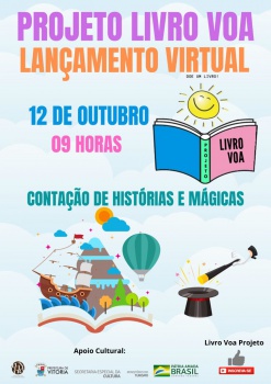 Cartaz de divulgação do projeto "Livro Voa"