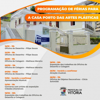 Casa Porto anuncia programação especial de férias