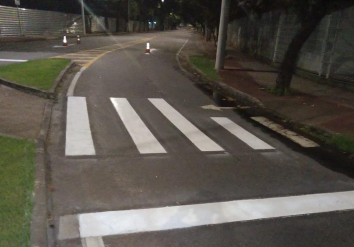 Pintura de faixas de sinalização