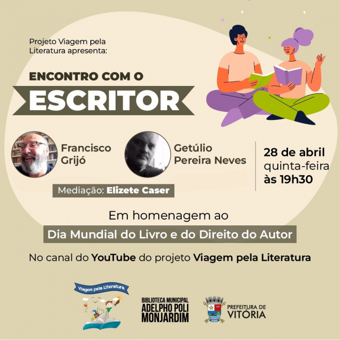 Encontro com o Escritor" acontece em formato virtual pelo YouTube do Viagem Pela Literatura
