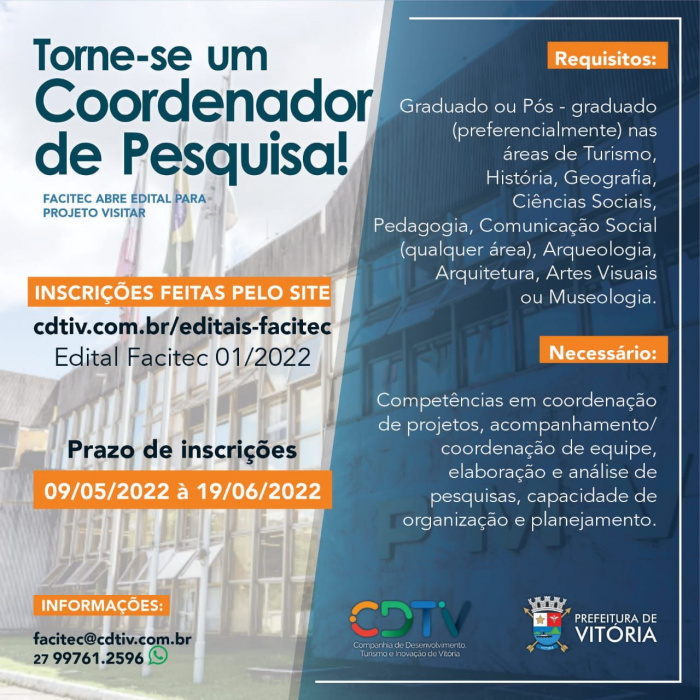 Facitec lança edital para coordenador de pesquisa