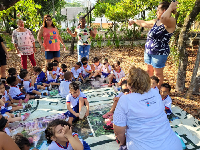 Projeto de educação ambiental leva estudantes do cmei ao Parque da Mata da Praia
