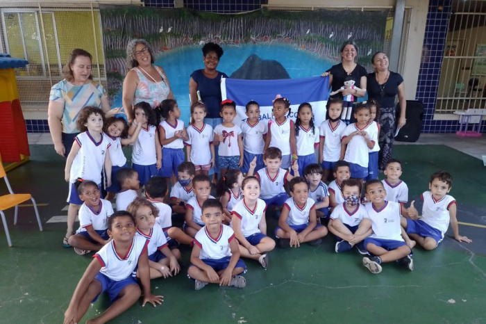 Crianças no projeto educacional "Sou capixaba: esta é minha ilha