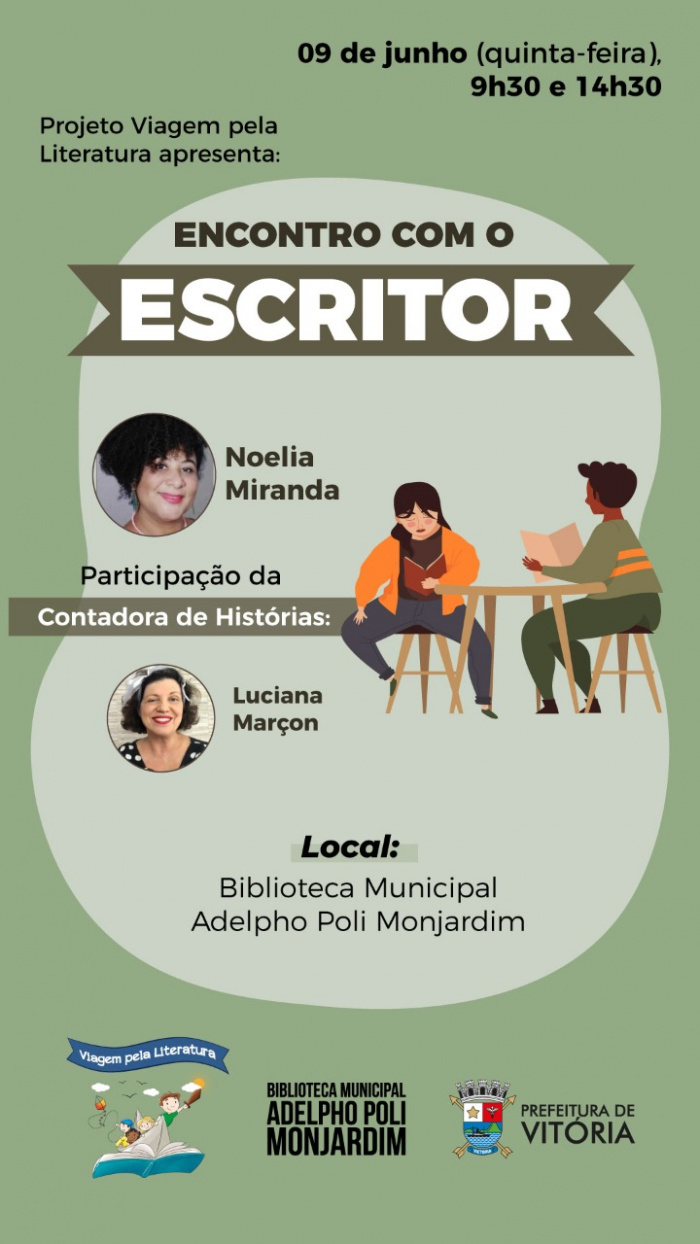 Encontro com o escritor acontece em dois horários: 9h30 e 14h30.