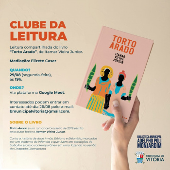 Clube da Leitura se reúne virtualmente na próxima segunda-feira (29).