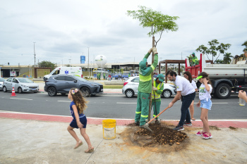 Plantio de mudas de árvores no programa de parceria Vix Flora e MedSênior na ILha do Príncipe