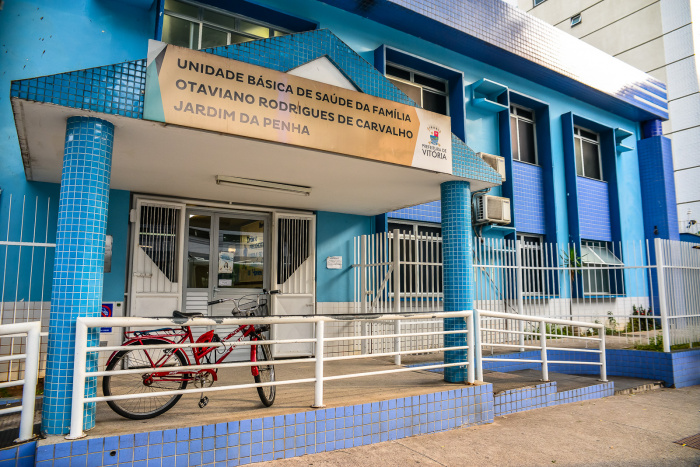 Fachada da UBS (Unidade Básica de Saúde da Família) Otaviano Rodrigues de Carvalho em Jardim da Penha