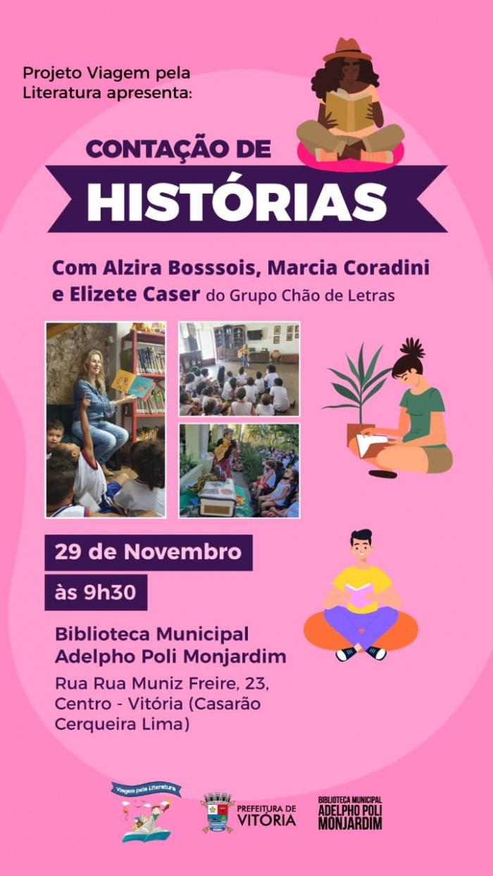 Contação de Histórias acontece na sede da Biblioteca no próximo dia 29.