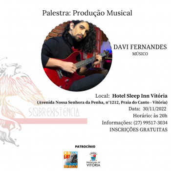 Davi Fernandes fala sobre produção musical às 20 horas.