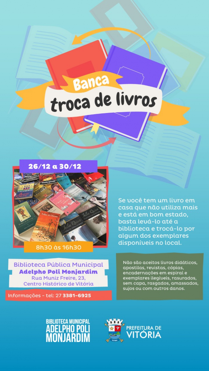 Banca Troca de Livros começa na próxima segunda-feira (26)