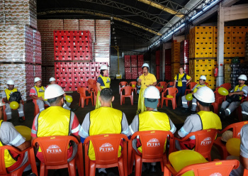 Maio Amarelo na fábrica de cervejas Itaipava